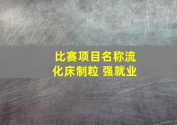 比赛项目名称流化床制粒 强就业